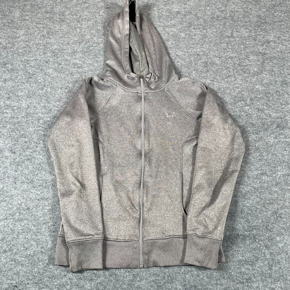 Under Armour Hoodie Womens Extra Small Gray Full Zip Sweatshirt Storm Fitted Gym